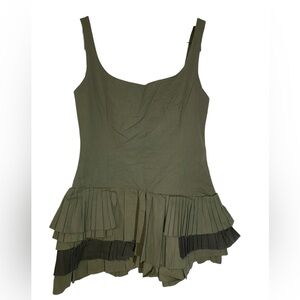 NEW INDEFEIR STUDIOS MINI DRESS COLOR OLIVE GREEN SIZE L